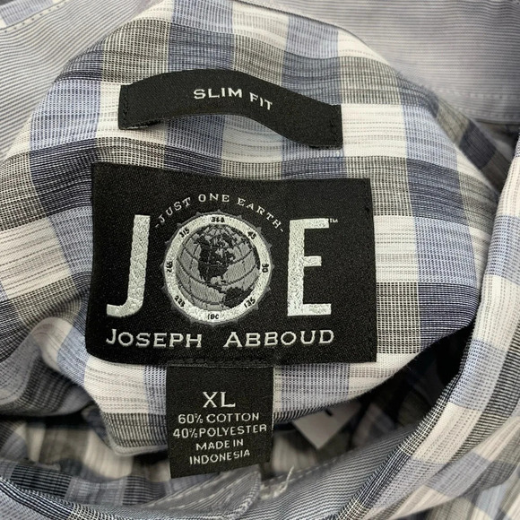 Joseph Abboud Shirt XL Slim Fit NWT Check  H 71 - Picture 7 of 11